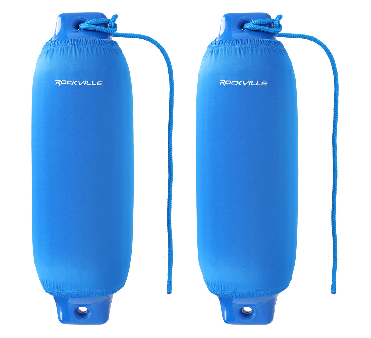 Rockville FEN285-BLUE Boat Fender Package 2 Bumpers 8.5"x27", 2 Covers, 2 Lines