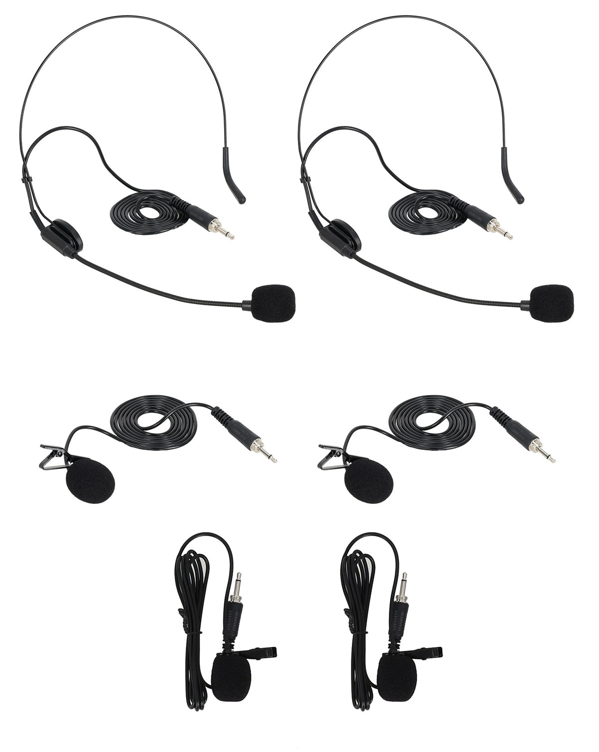 Rockville RWM-200 L2 Dual Lavalier/Lapel & Headset UHF Mic System, 200 Channels