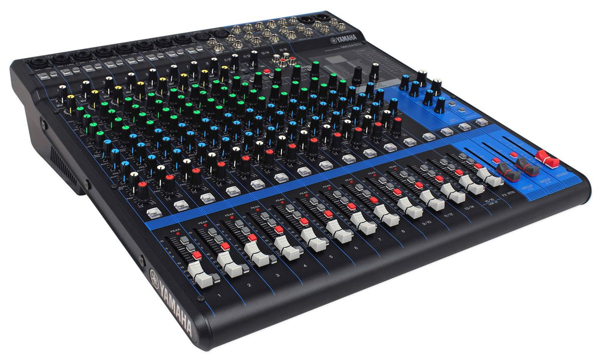 Yamaha MG16XU 12 Channel Mixer w/ Effects, USB, 4 Aux Sends + 12U Rack Kit