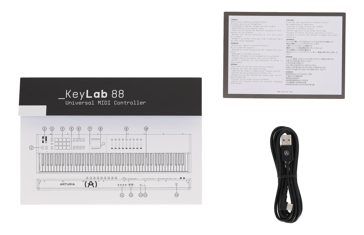 Arturia KEYLAB 88-Key Mk3 Black USB Midi Keyboard Controller+Abletone Live Lite