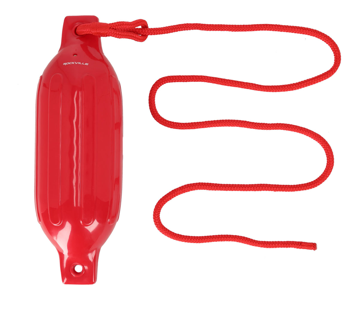 Rockville FEN445-RED Boat Fender Package 4 Bumpers 4.5"x16", 4 Lines + Pump