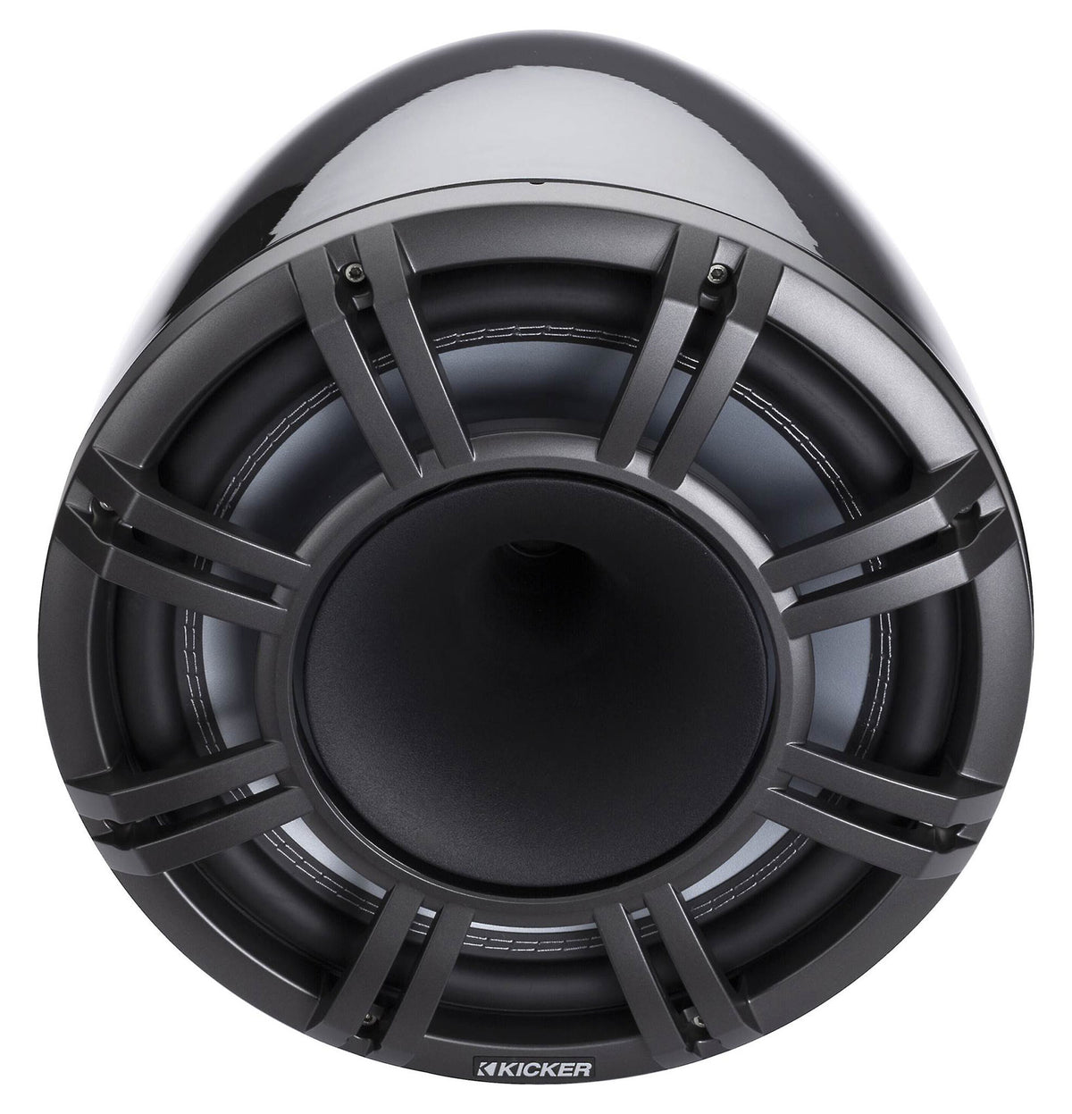 (2) KICKER 47KMFC11 11" Marine Boat Horn Loaded Flat Mount Tower Speakers KMFC11