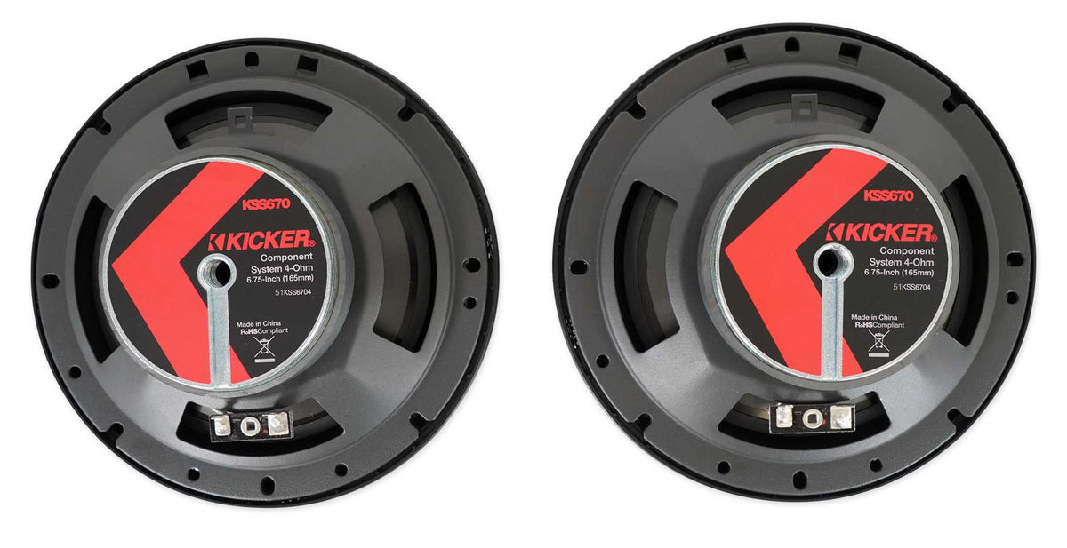 Pair Kicker 51KSS6704 6.75" Car Audio Component Speakers w/1" Tweeters