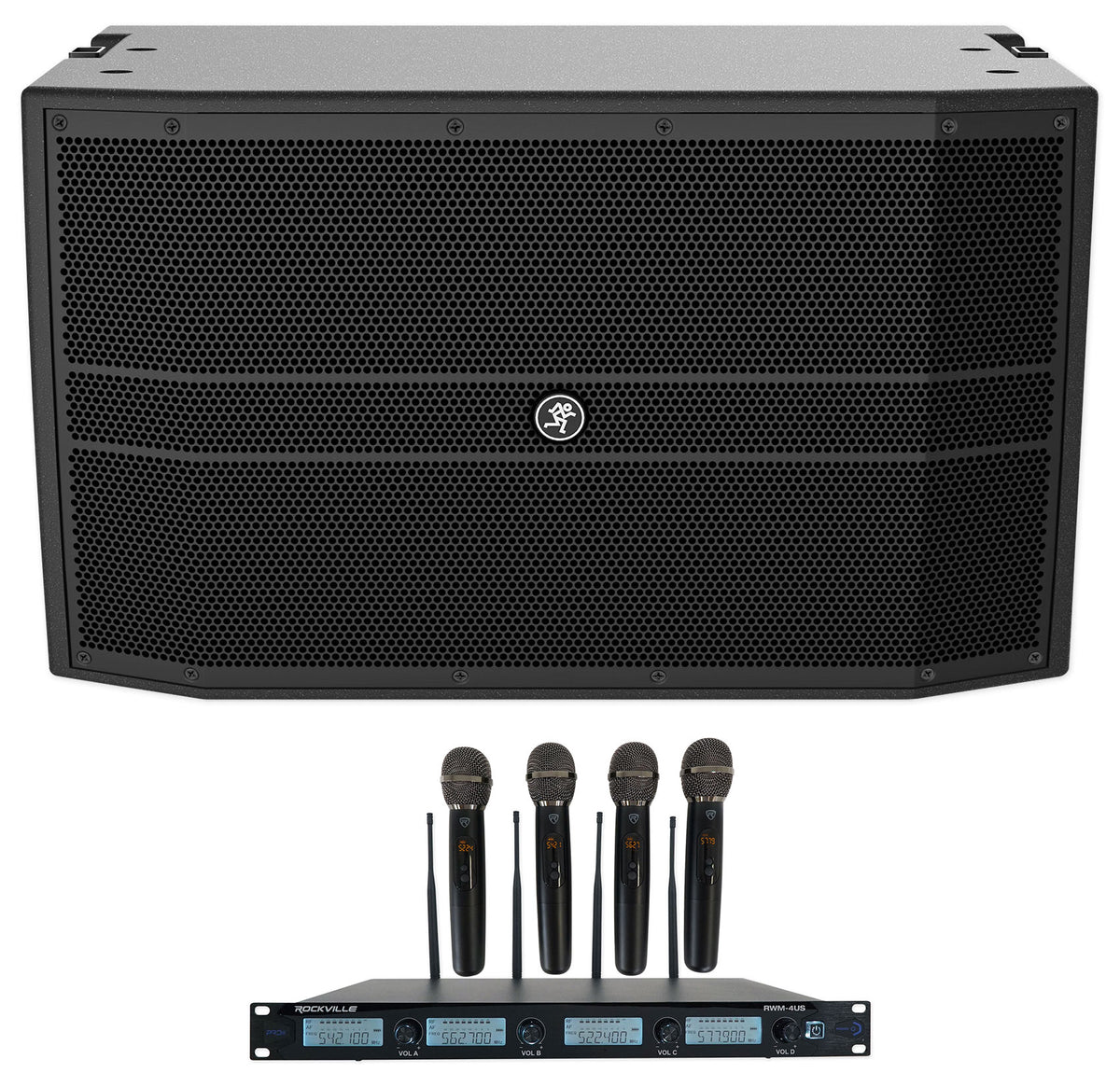 DRM12A Speaker & Quad Wireless UHF Microphone System