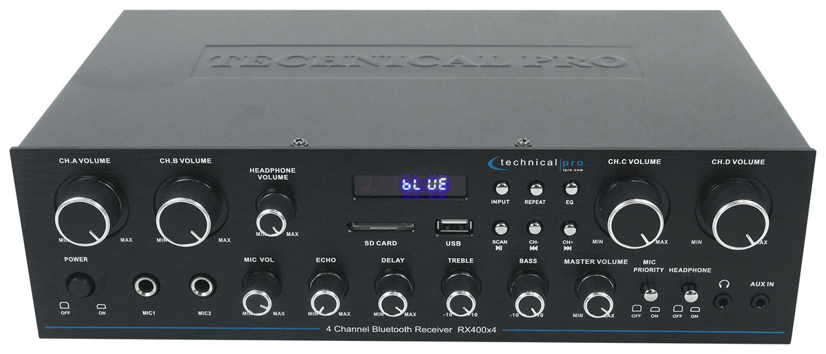 RX400X4 4-Channel 8-Speaker Bluetooth Home Receiver