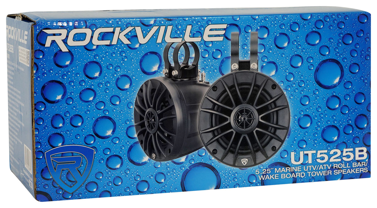 (4) UT525B 5.25" Tower Speakers + PS40 Bluetooth Amp For UTV/RZR