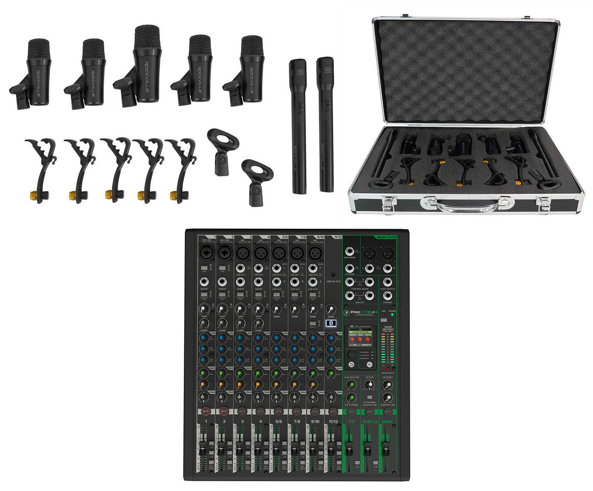 ProFX12v3+ Mixer with 7-Piece Drum Mic Kit