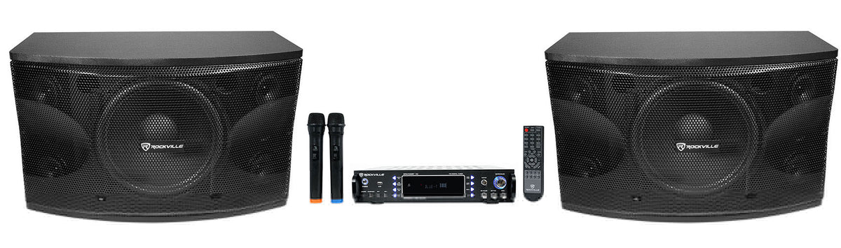 RPA70WBT Bluetooth Karaoke Amplifier/Mixer+(2) Mics+(2) 12 Inch Speakers