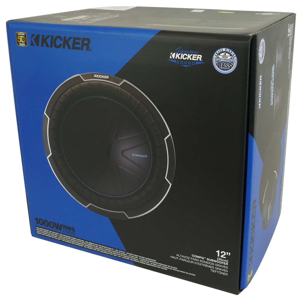 Kicker 51CWQ124 COMP Q 12" 1000 Watt Car Stereo Subwoofer DVC 4 Ohm Sub CWQ124