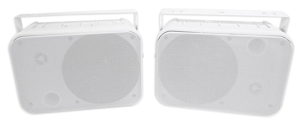 Rock Zone 8 Ch. Receiver+(16) White 6.5" Wall Speakers For Restaurant