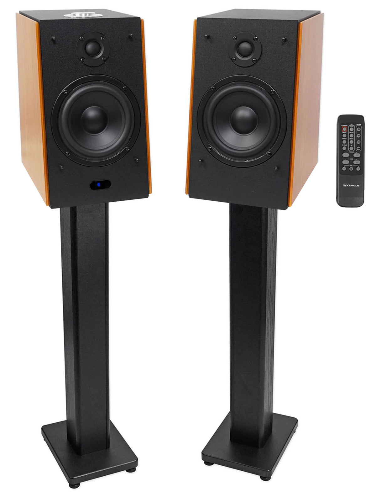 Pair HD5 5" 150w RMS Bluetooth Bookshelf Home Theater Speakers+Stands