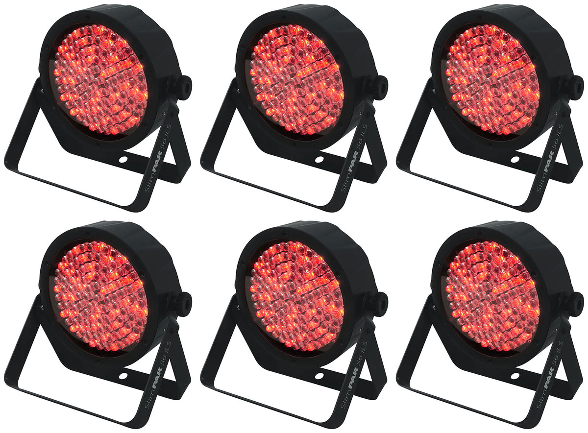 (6) SLIMPAR 56 ILS DMX RGB LED Par Wash Up-Lights