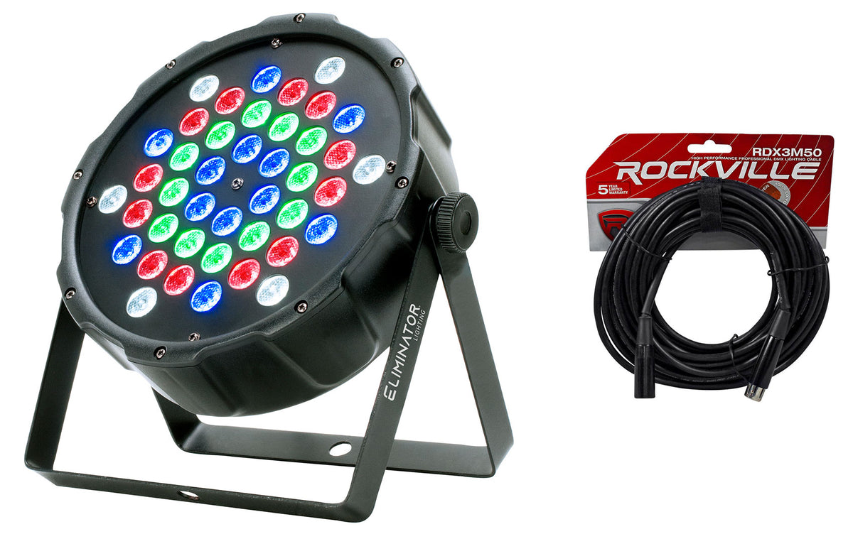 LP 42 RGBW 42 x 1 Watt LED DMX Par Wash Light ADJ + Cable