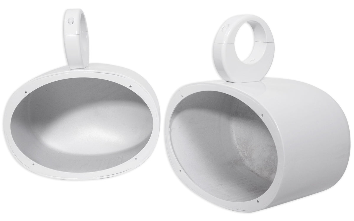 MAC69W 6x9" White Aluminum Wakeboard Tower Speaker Pod Enclosures