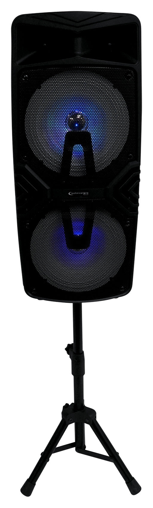 Dual 8" Karaoke Machine Bundle with Stand & (2) Microphones