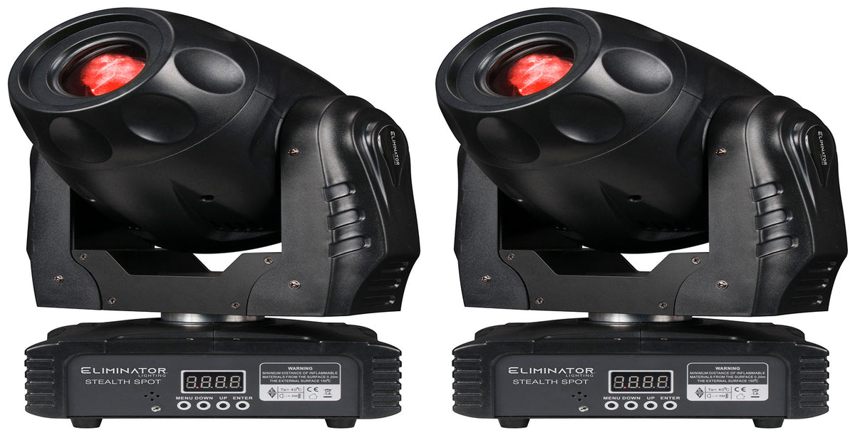 (2) Stealth Spot 60W LED DMX Moving Head Spot Lights