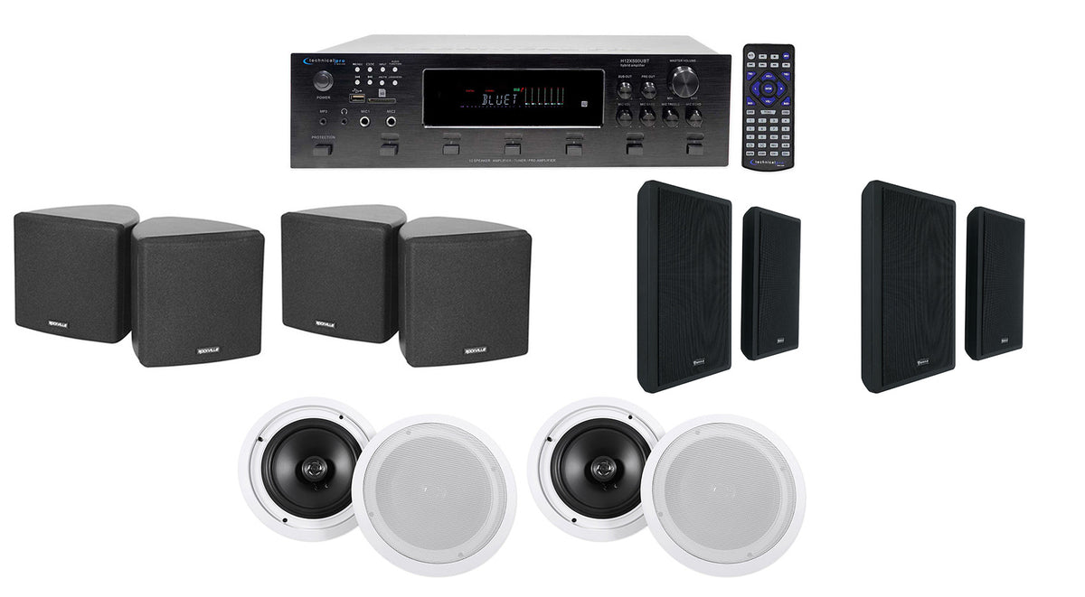H12X500UBT 6-Zone Receiver + Cube, RockSlim, HC85 Bundle For Restaurant/Bar/Cafe