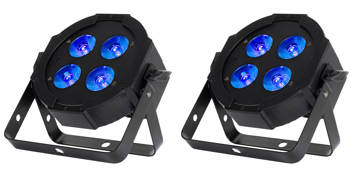 (2) Mega Hex L Par RGBLA+UV LED Wash Lights