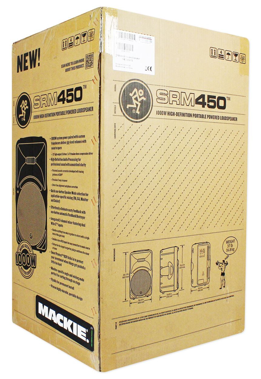 SRM450V3 1000W 12" Powered Active PA Speaker With DSP & Slip Cover