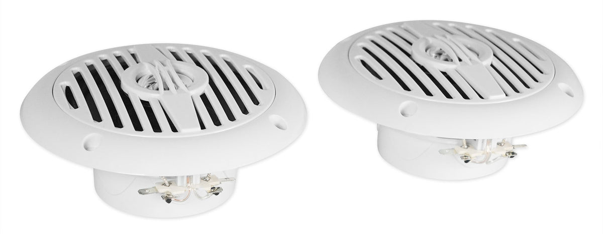 (4) MS40W White 4" Speakers + Marine Tower Enclosures + Bluetooth Amp