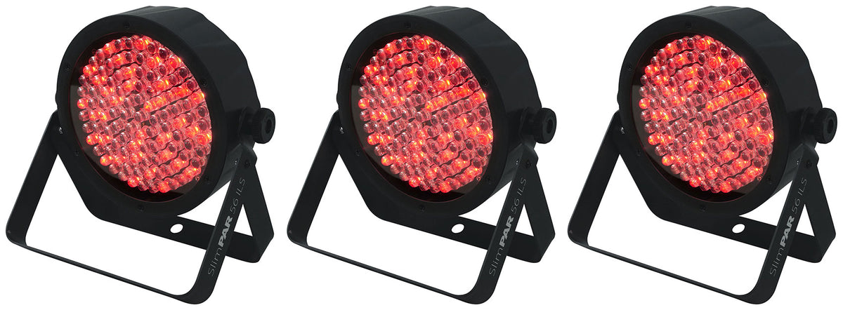 (3) SLIMPAR 56 ILS DMX RGB LED Par Wash Up-Lights