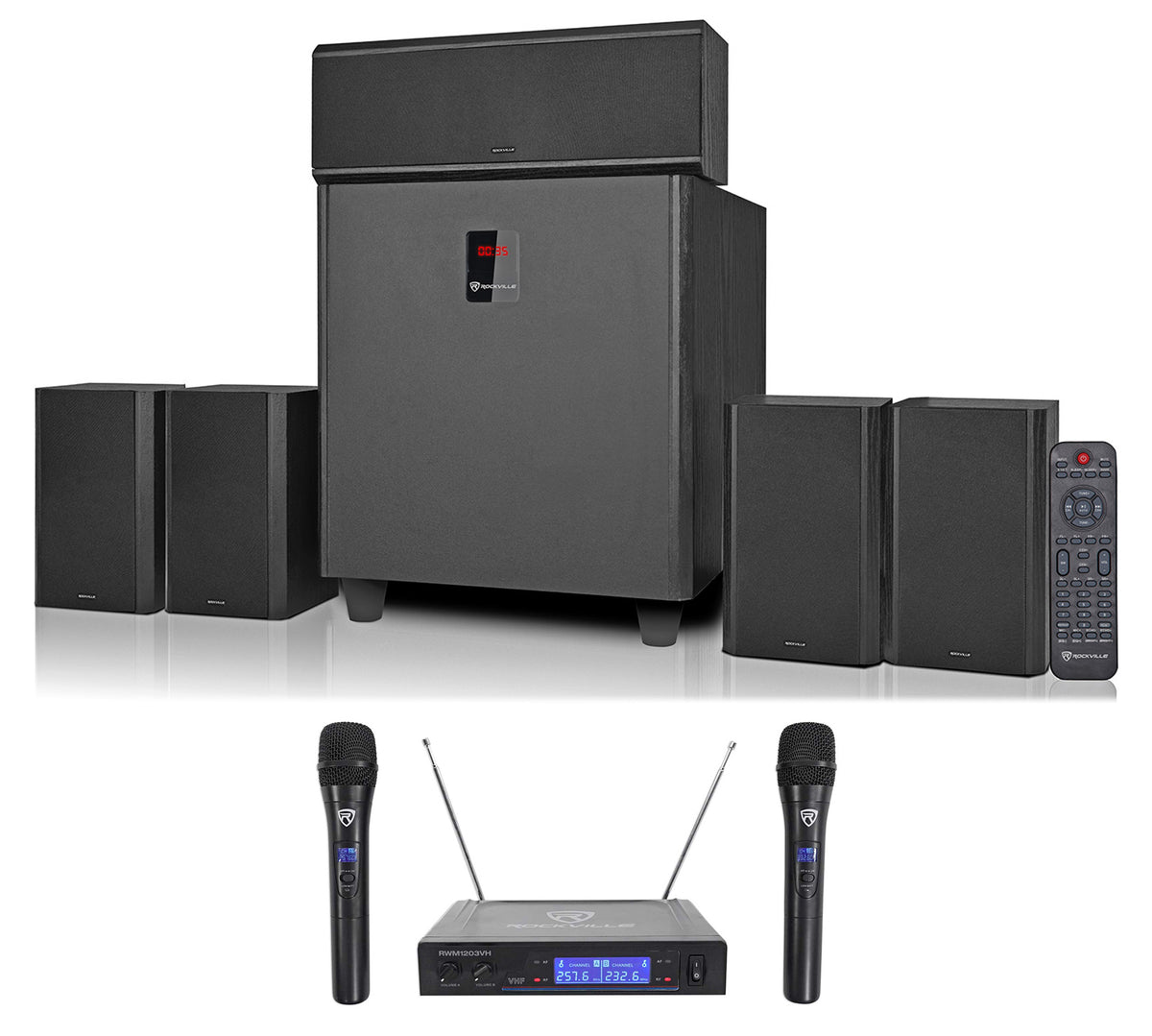 HTS820 5.1 System + RWM1203VH Wireless Microphones Bundle