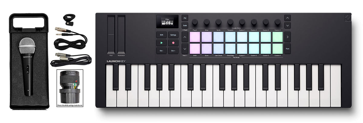 Launchkey Mini 37 MK4 Keyboard Controller + RMC-XLR Microphone