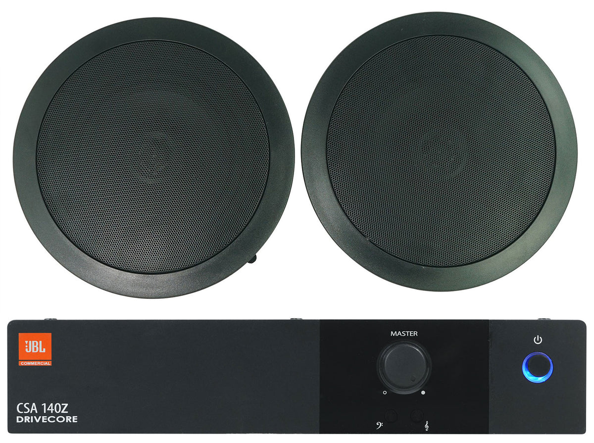 CSA 140Z Commercial 70V Amplifier + (2) 6.5" Black Ceiling Speakers