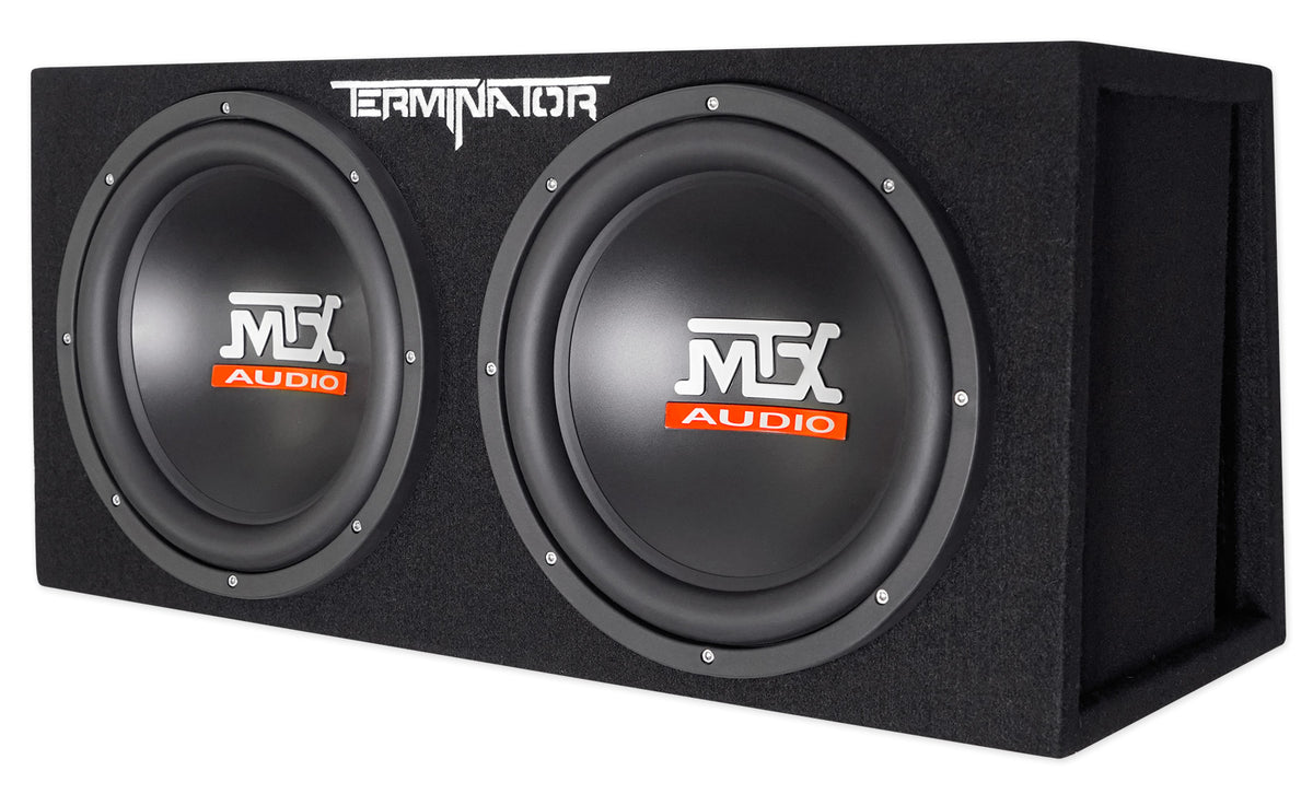 MTX Terminator TNE212DV 1000w RMS Dual 12” Subs+Vented Subwoofer Box+Amplifier