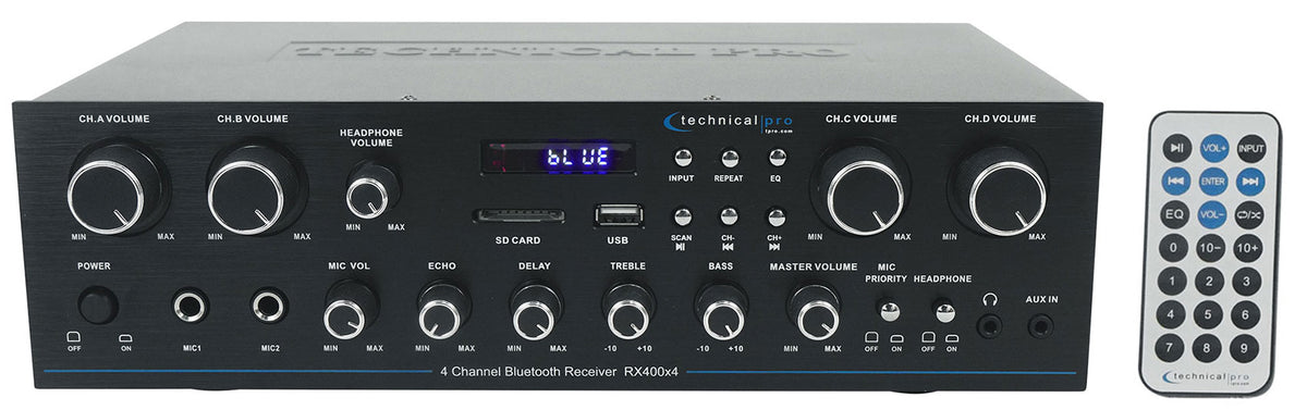 RX400X4 4-Channel 8-Speaker Bluetooth Home Receiver