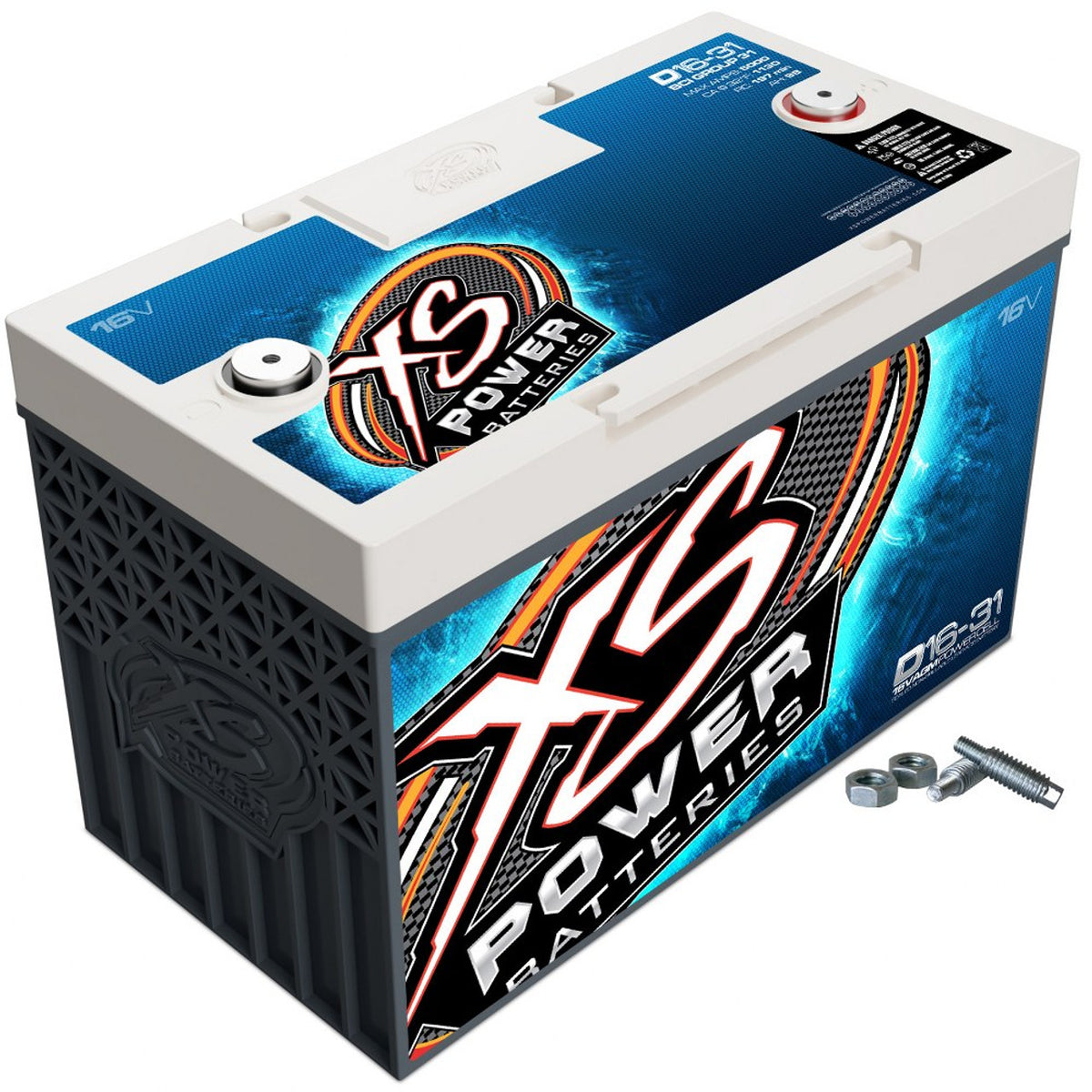 XS Power D16-31 16V AGM Battery with 3/8" Stud Terminals, Max 5000Amps