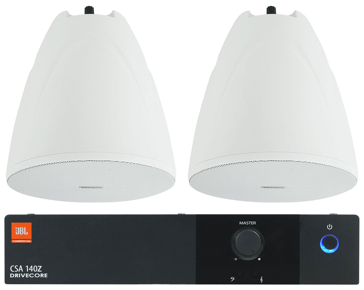 CSA140Z 70V Amplifier + (2) PEN-65T White Pendant Speakers