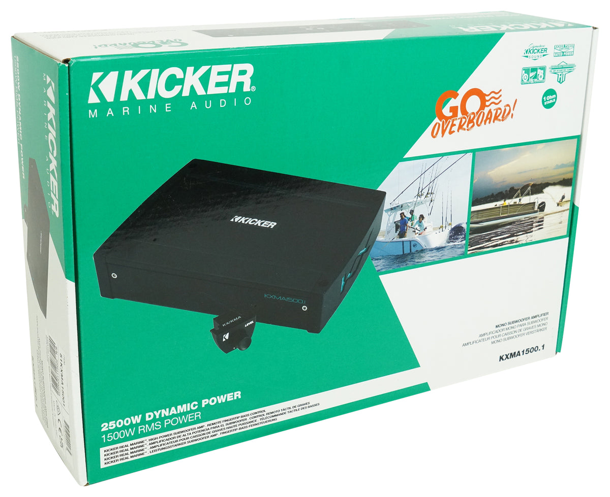 Kicker 51KXMA15001 1500 Watt Marine Mono Amplifier Sub Amp Class D KXMA1500.1