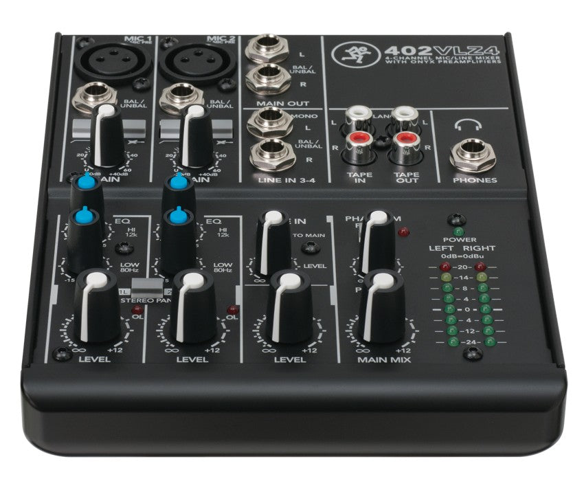 New Mackie 402VLZ4 4-channel Compact Analog Low-Noise Mixer w/ 2 ONYX Preamps