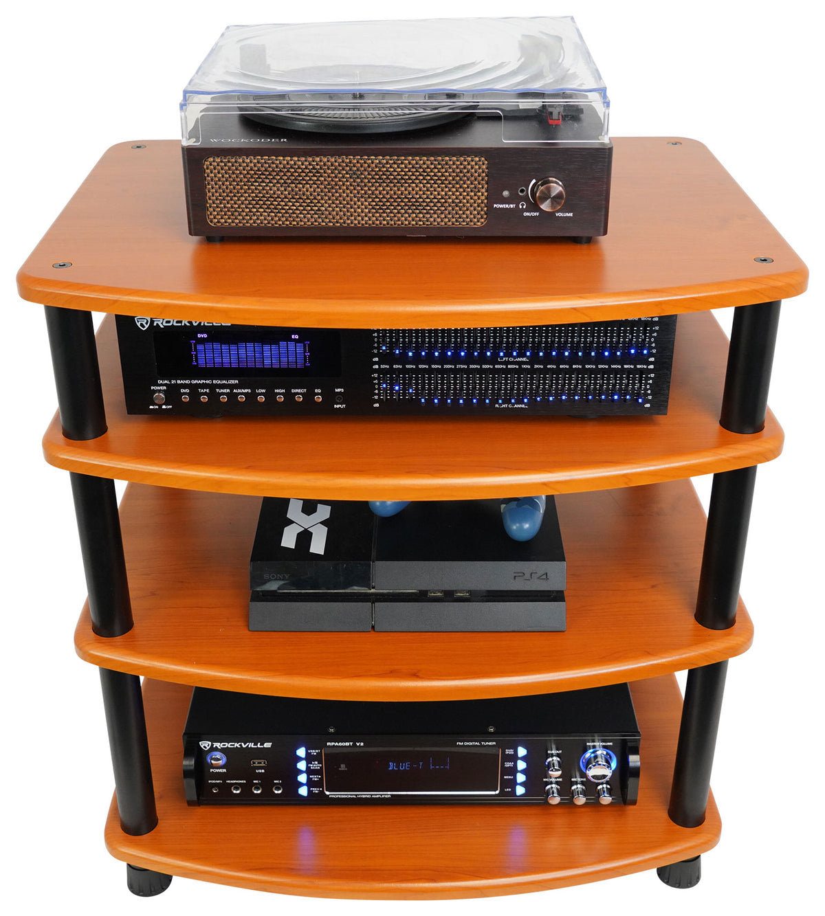 FLX Classic Wood 4-Shelf + Classic Wood Add-On Shelf Bundle