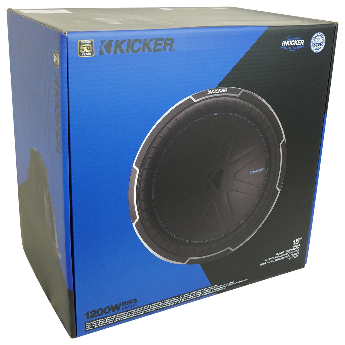 Kicker 51CWQ152 COMP Q 15" 1200 Watt Car Audio Subwoofer DVC 2 Ohm Sub CWQ152