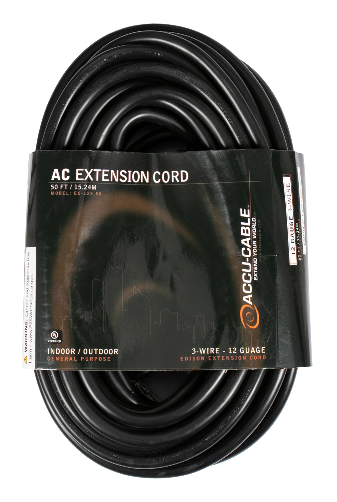 American DJ ADJ EC123-50 50 Foot 12 Gauge AC Extension Cord w/ Edison Plug
