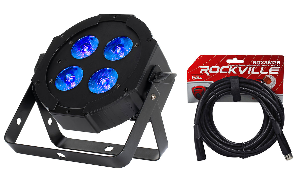 Mega Hex L Par RGBLA+UV LED Wash Light+Remote+DMX Cable