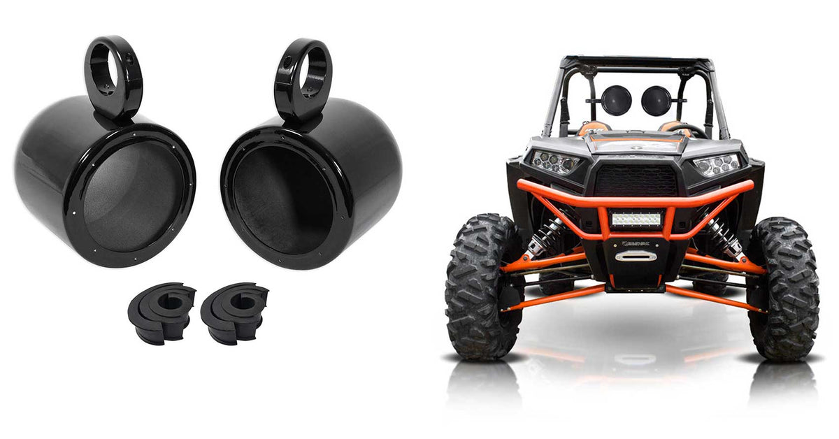 MAC65B 6.5" Rollbar Rollcage Speaker Cans for UTV, RZR, Cart, Polaris, Jeep