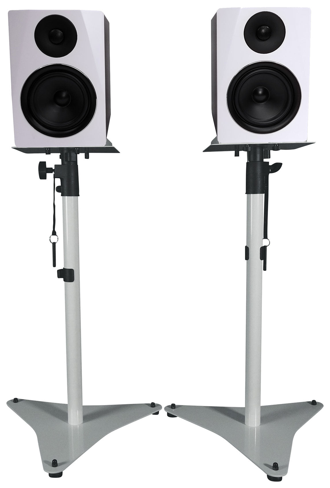 APM6W 6.5" 350W Powered Studio Monitors+White Adjustable Stands