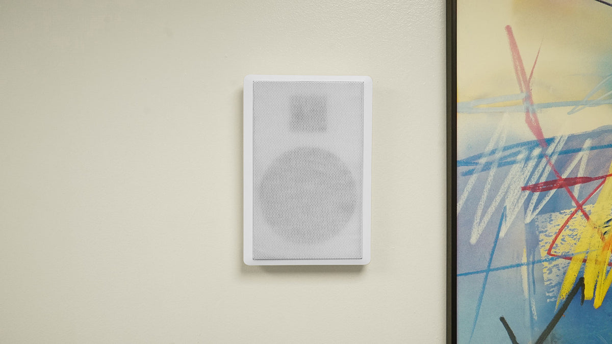 Rock Zone 8 Ch. Receiver+(16) White Slim Wall Speakers For Restaurant