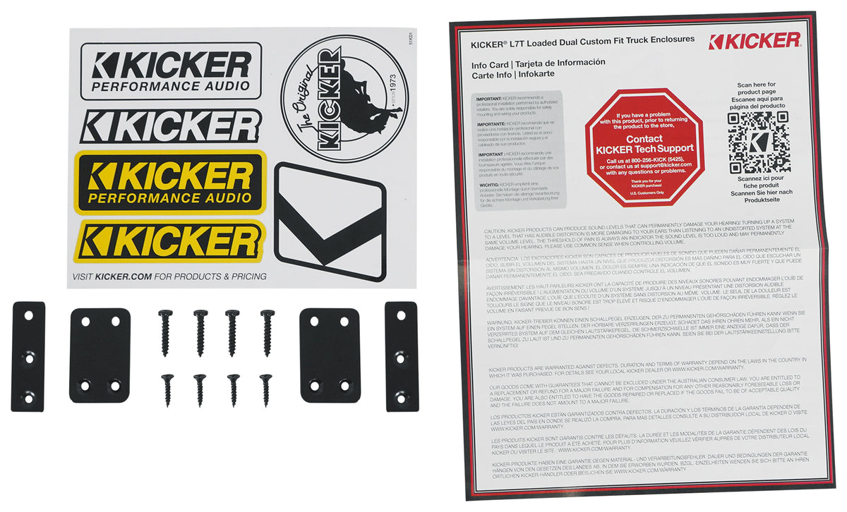 Kicker 51KFDL7T102 Dual 10" Subwoofers+Sub Enclosure fits 2009+ Ford F-150 Crew