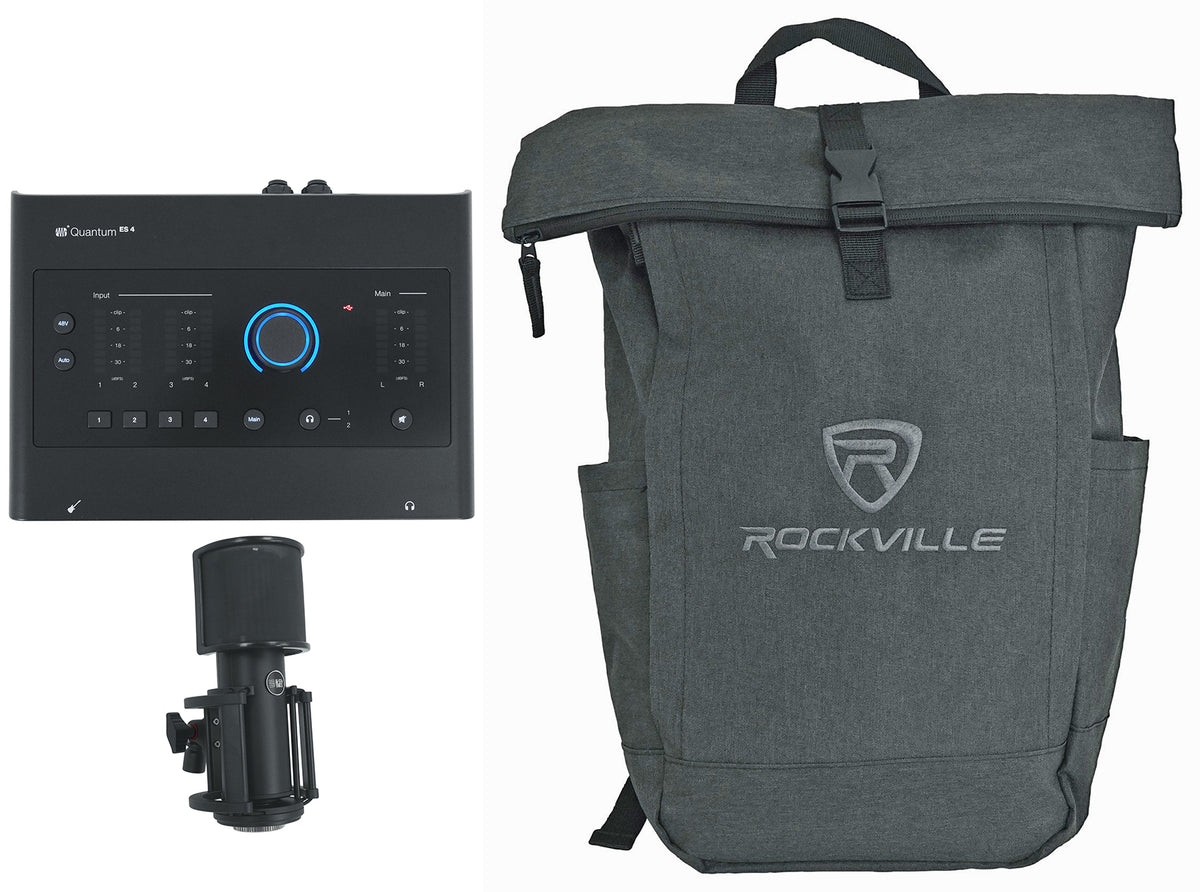 Quantum ES4 Recording Interface + Skylight Microphone + RPAK Backpack