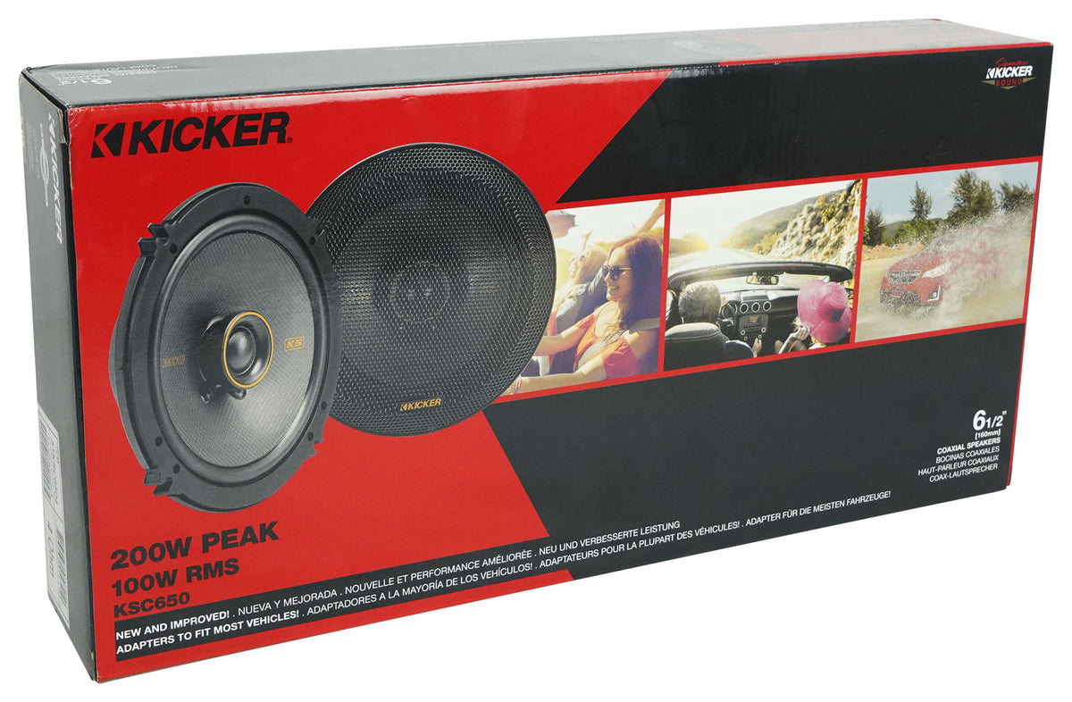 Pair Kicker 51KSC6504 6.5" 100 Watt RMS Car Audio Speakers KSC6504 KSC650