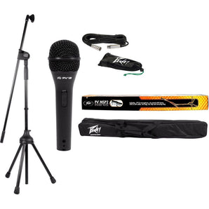 Peavey MSP2 PV Series Microphone + Mic Cable + Clip + Stand  w/ Carry Bag