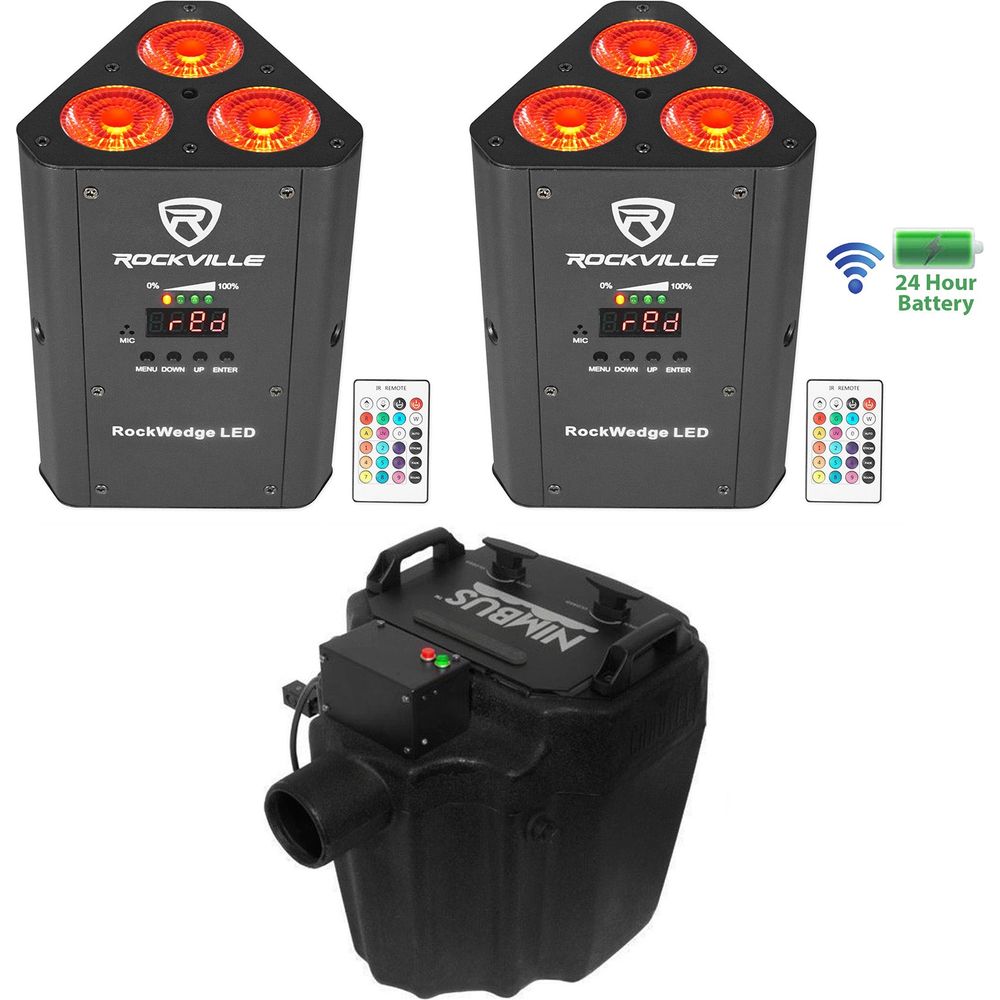 Nimbus Fog Machine + 2 Wireless DMX Par Lights