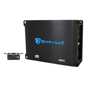 Rockville dB10 800w Peak Mono Car Audio Amplifier 200 Watt RMS + Amp Wire Kit