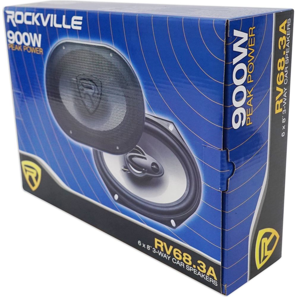 RV68.3A 6x8 Car Speakers 2-Pack + Ford Speaker Harness Bundle