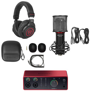 Focusrite Scarlett 4i4 4th Gen USB Recording Audio Interface + Mic + Headphones