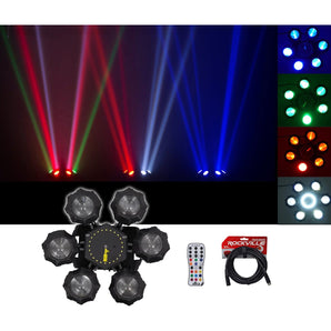 Chauvet DJ Helicopter Q6 DMX Rotating Dance Floor Effect Light + Remote + Cable
